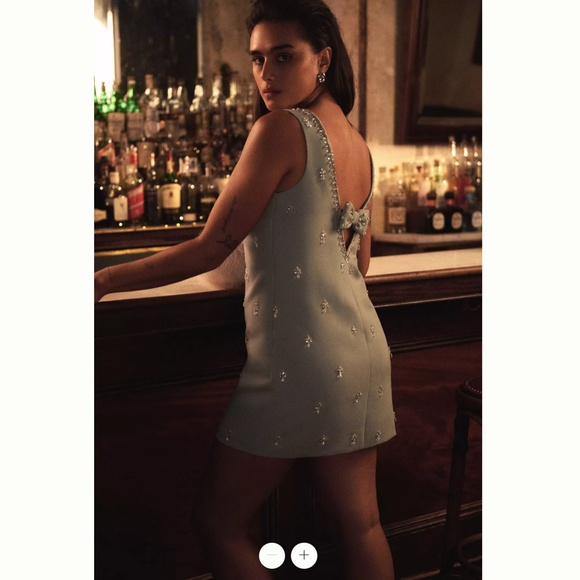Anthropologie Atsu Crystal-Embellished Bow Mini Dress - Picture 5 of 7